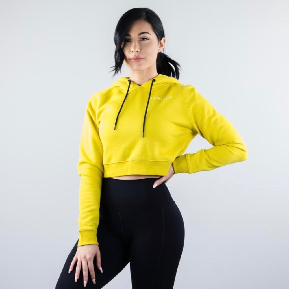 SOLD**Alphalete Cropped Hoodie Mustard